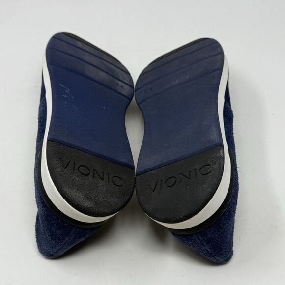 Vionic Cadee Loafers Womens 10 W Wide Blue Suede Mary Jane Slip On Shoes - Picture 14 of 16